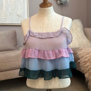 Colorful Ruffle Tank Top